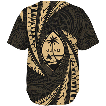 Guam Baseball Shirt Micronesian Tribal Wave