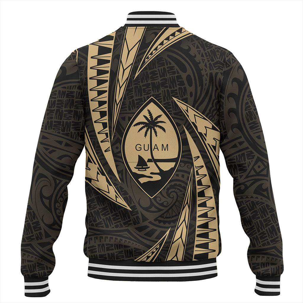 Guam Baseball Jacket Micronesian Tribal Wave
