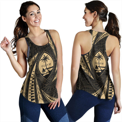 Guam Women Tank Micronesian Tribal Wave