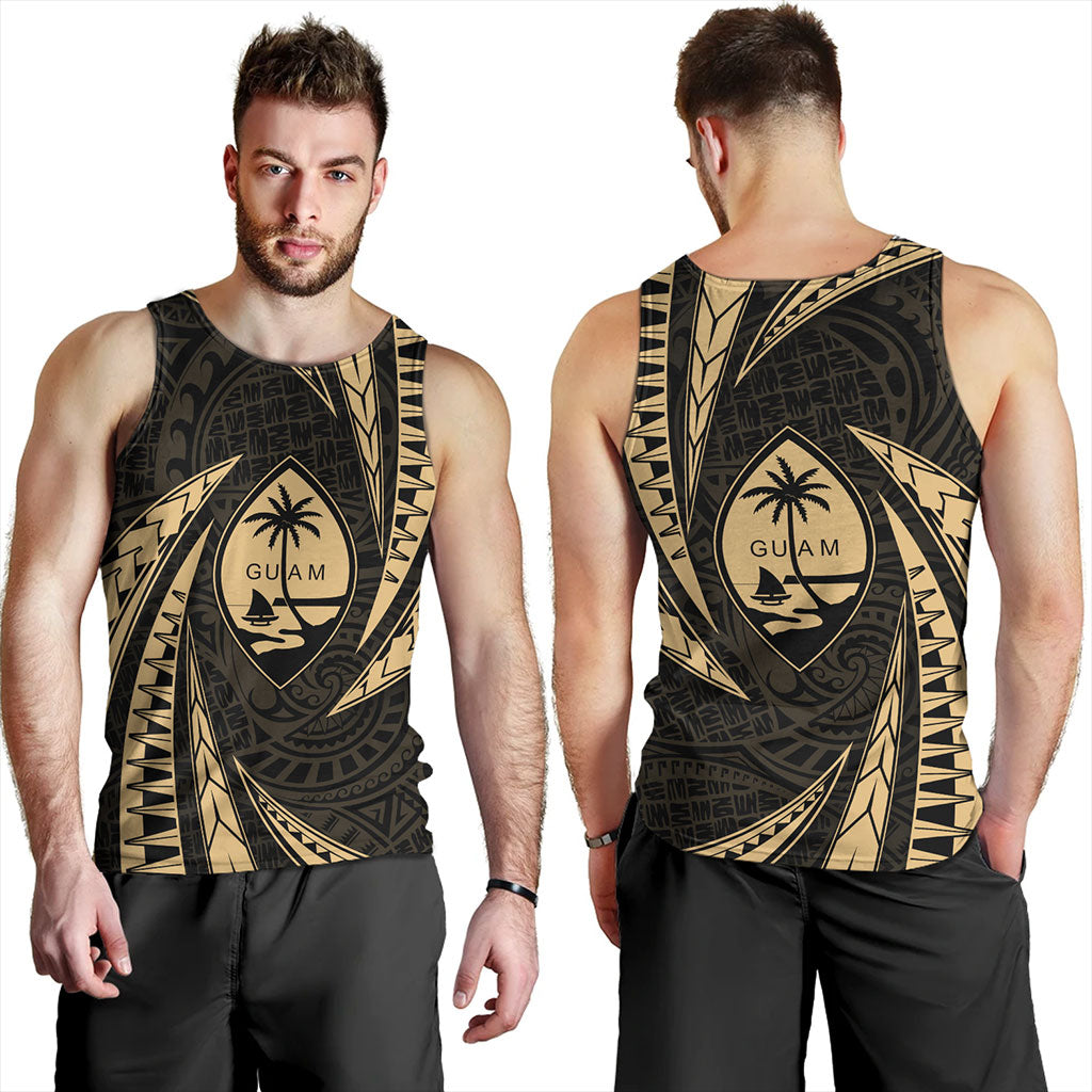 Guam Tank Top Micronesian Tribal Wave