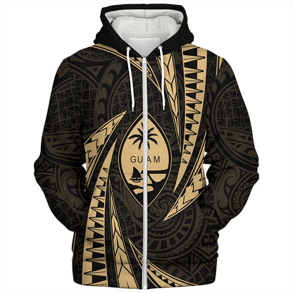 Guam Sherpa Hoodie Micronesian Tribal Wave