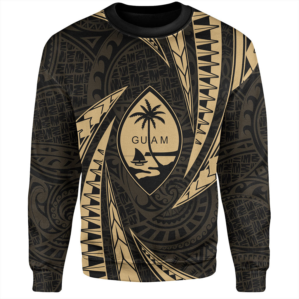 Guam Sweatshirt Micronesian Tribal Wave