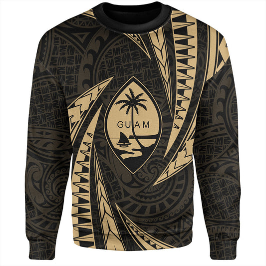 Guam Sweatshirt Micronesian Tribal Wave