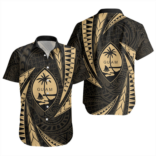 Guam Short Sleeve Shirt Micronesian Tribal Wave
