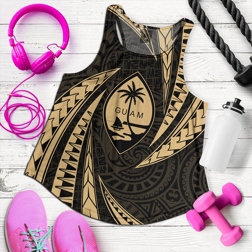Guam Women Tank Micronesian Tribal Wave
