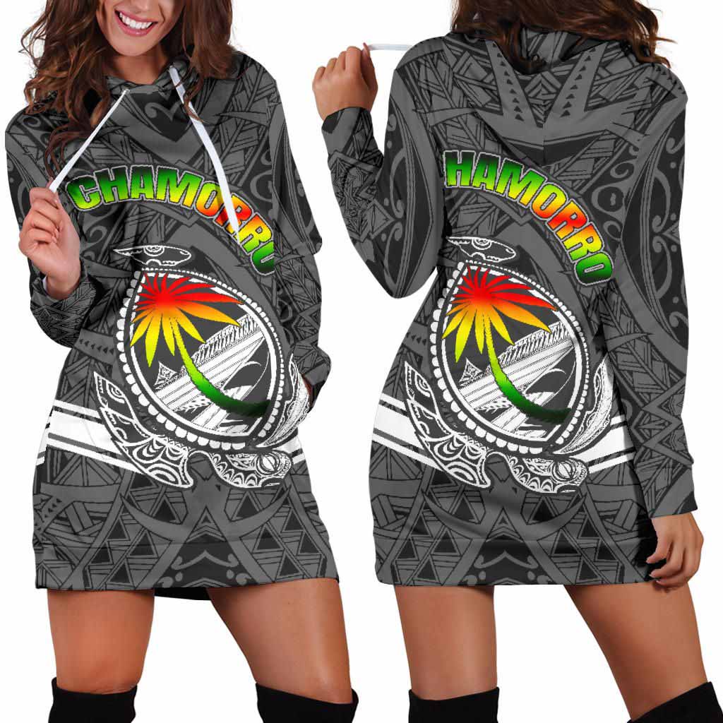 Guam Female Hoodie Dress - Turtle Guam Seal Chamorro