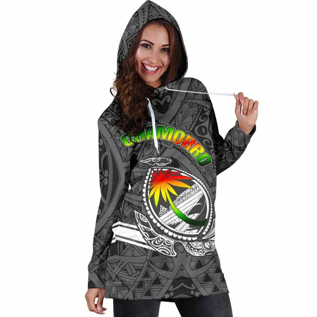 Guam Female Hoodie Dress - Turtle Guam Seal Chamorro