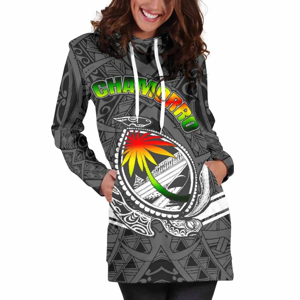 Guam Female Hoodie Dress - Turtle Guam Seal Chamorro