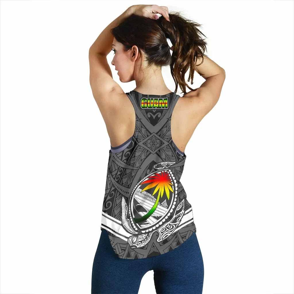 Guam Women Racerback Tank - Turtle Guam Seal Chamorro