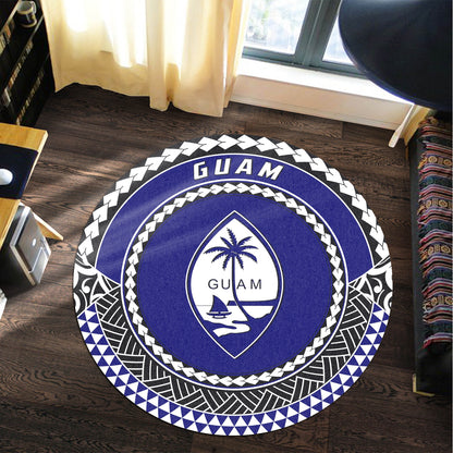 Guam Round Rugs Coat Of Arms Style