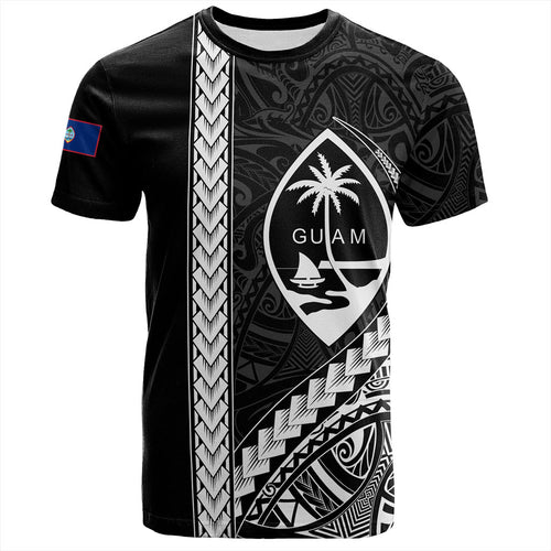 Guam T-Shirt Tribal Micronesian Coat Of Arms Gray