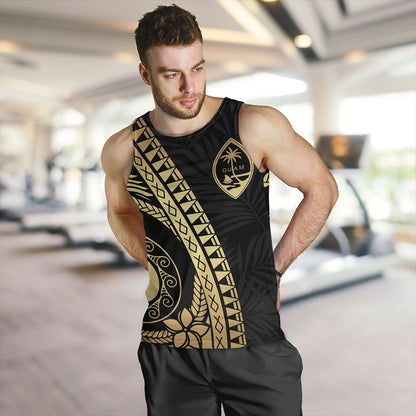 Guam Tank Top Tribal Pattern Golden