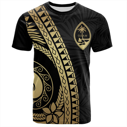 Guam T-Shirt Tribal Pattern Golden