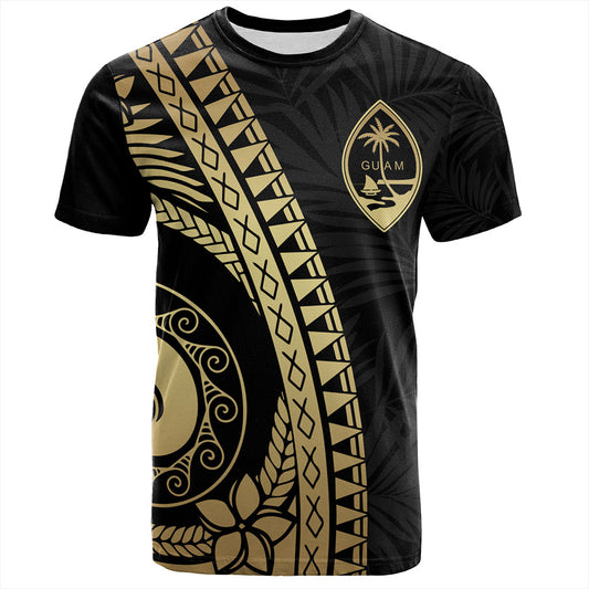 Guam T-Shirt Tribal Pattern Golden