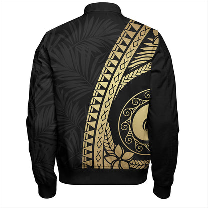 Guam Bomber Jacket Tribal Pattern Golden