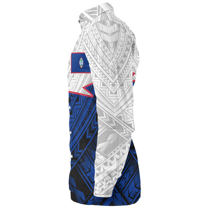 Guam Long Sleeve Shirt Polynesian Tattoo Flag And Coat Of Arms