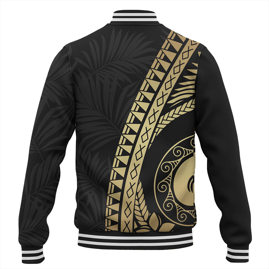 Guam Baseball Jacket Tribal Pattern Golden