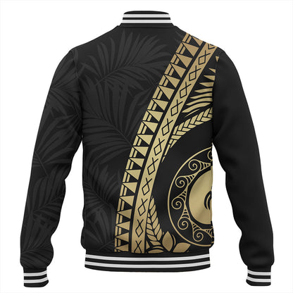 Guam Baseball Jacket Tribal Pattern Golden