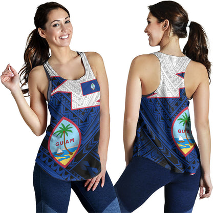 Guam Women Tank Polynesian Tattoo Flag And Coat Of Arms