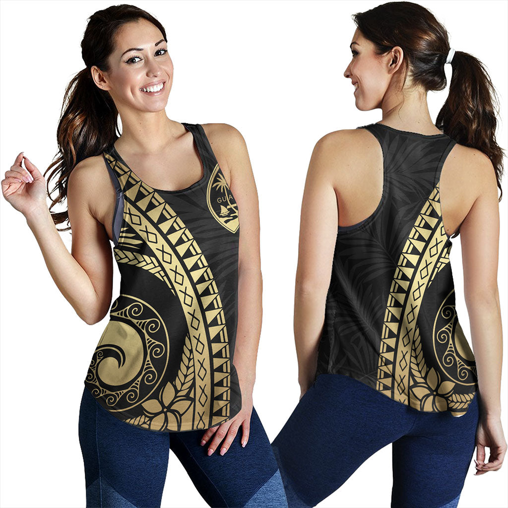 Guam Women Tank Tribal Pattern Golden