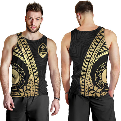 Guam Tank Top Tribal Pattern Golden
