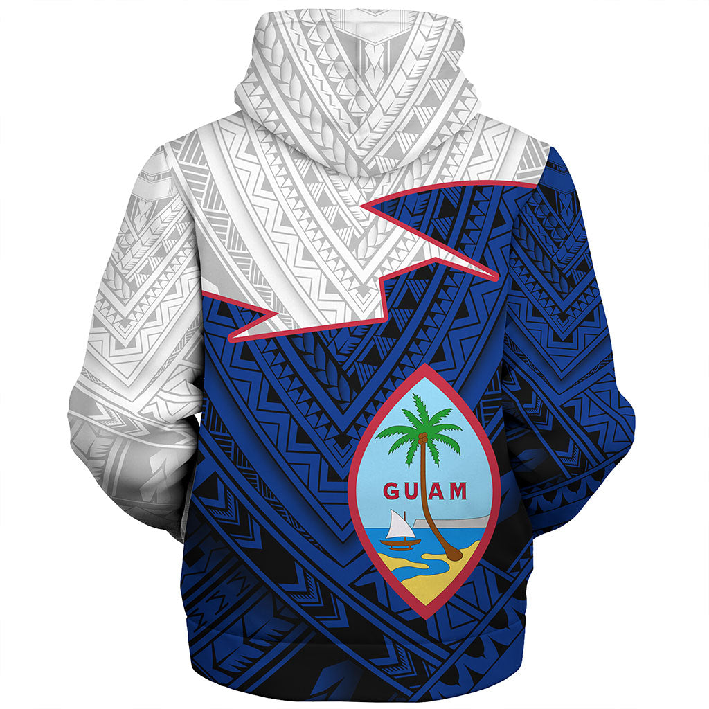 Guam Sherpa Hoodie Polynesian Tattoo Flag And Coat Of Arms