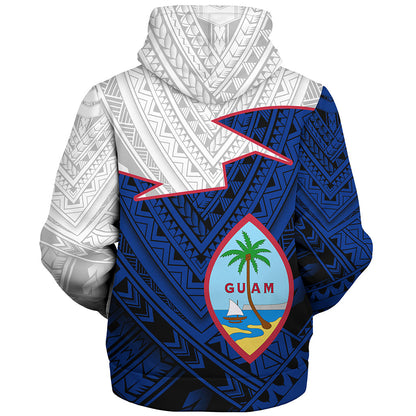 Guam Sherpa Hoodie Polynesian Tattoo Flag And Coat Of Arms