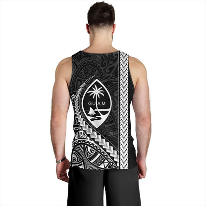 Guam Tank Top Tribal Micronesian Coat Of Arms Gray