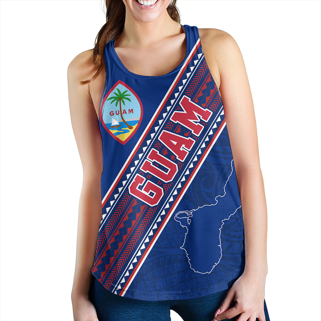 Guam Women Tank Flag And Coat Of Arms