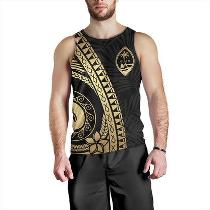 Guam Tank Top Tribal Pattern Golden