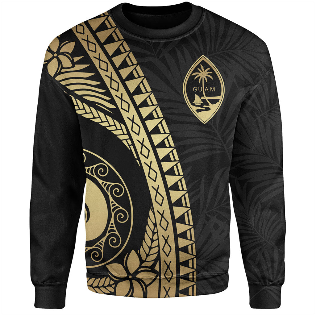 Guam Sweatshirt Tribal Pattern Golden
