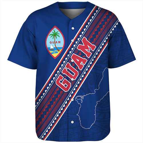 Guam Baseball Shirt Flag And Coat Of Arms
