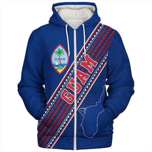 Guam Sherpa Hoodie Flag And Coat Of Arms