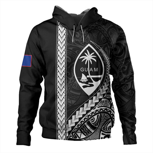 Guam Hoodie Tribal Micronesian Coat Of Arms Gray