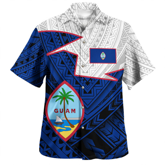 Guam Hawaiian Shirt Polynesian Tattoo Flag And Coat Of Arms