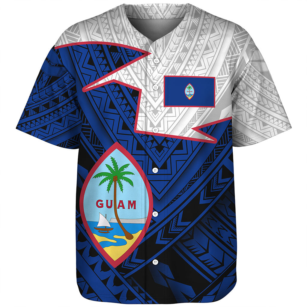 Guam Baseball Shirt Polynesian Tattoo Flag And Coat Of Arms