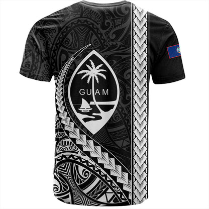 Guam T-Shirt Tribal Micronesian Coat Of Arms Gray