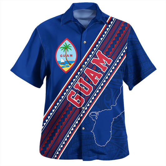 Guam Hawaiian Shirt Flag And Coat Of Arms