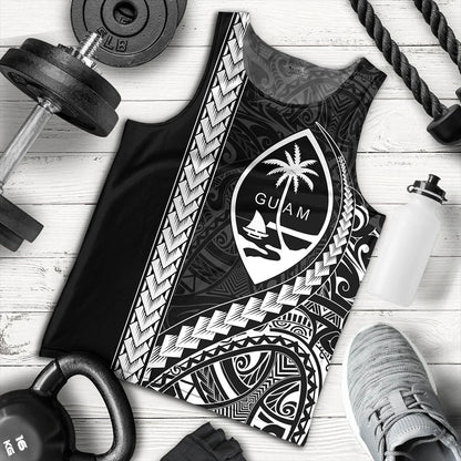Guam Tank Top Tribal Micronesian Coat Of Arms Gray
