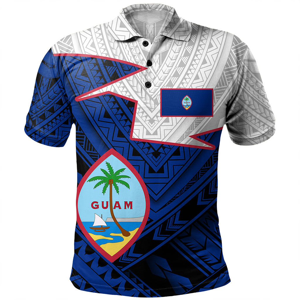 Guam Polo Shirt Polynesian Tattoo Flag And Coat Of Arms