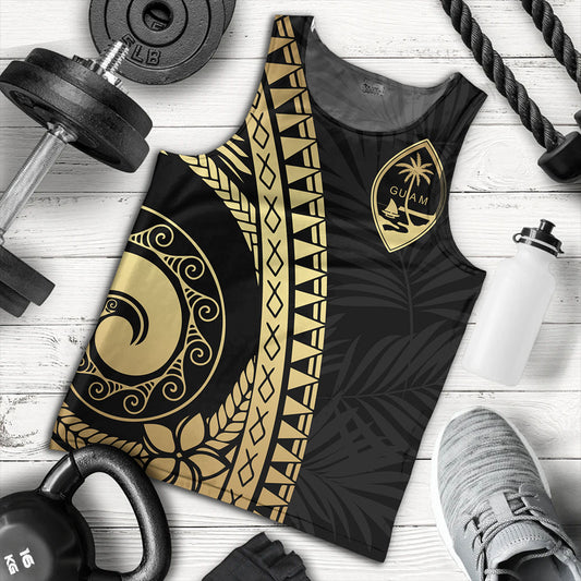 Guam Tank Top Tribal Pattern Golden