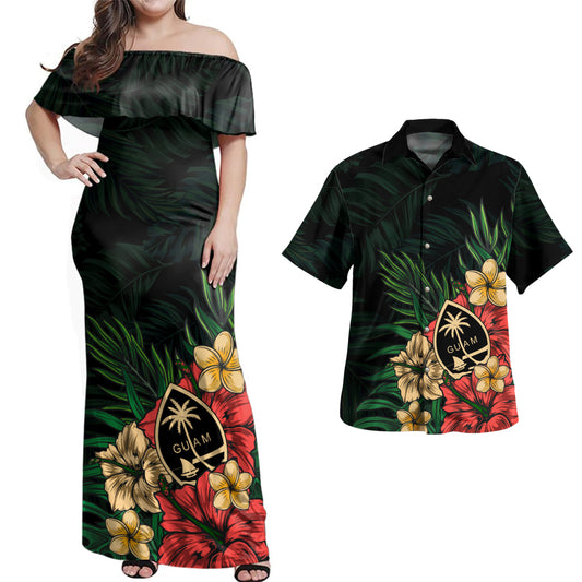 Guam Combo Dress And Shirt Leaf Tropical