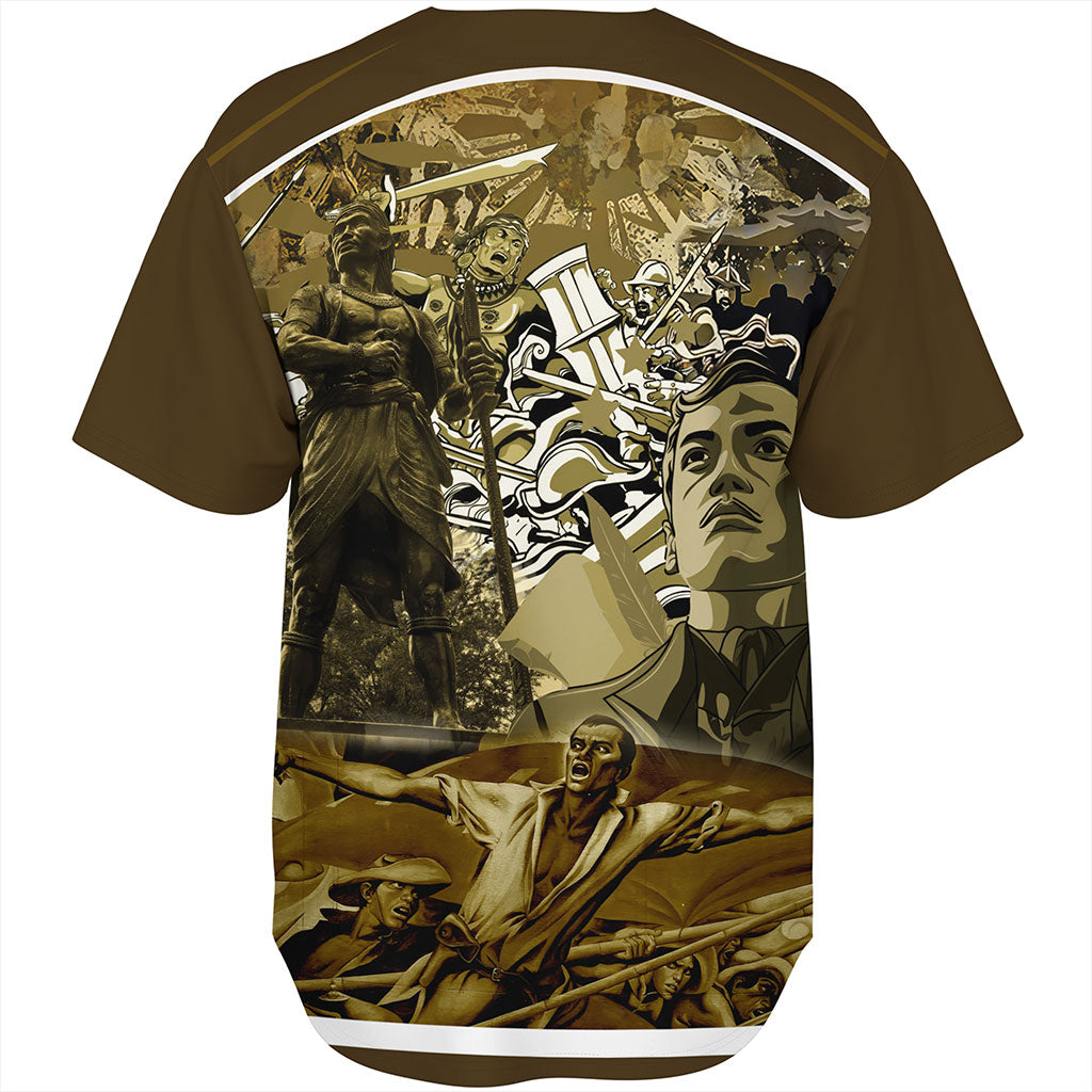 Philippines Filipinos Baseball Shirt National Heroes Background