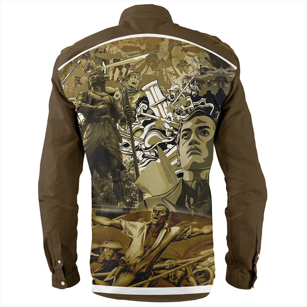Philippines Filipinos Long Sleeve Shirt National Heroes Background
