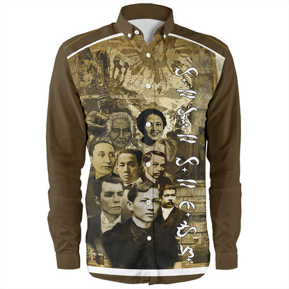 Philippines Filipinos Long Sleeve Shirt National Heroes Background