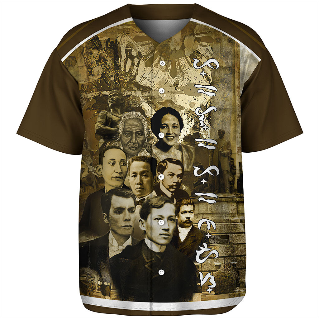 Philippines Filipinos Baseball Shirt National Heroes Background