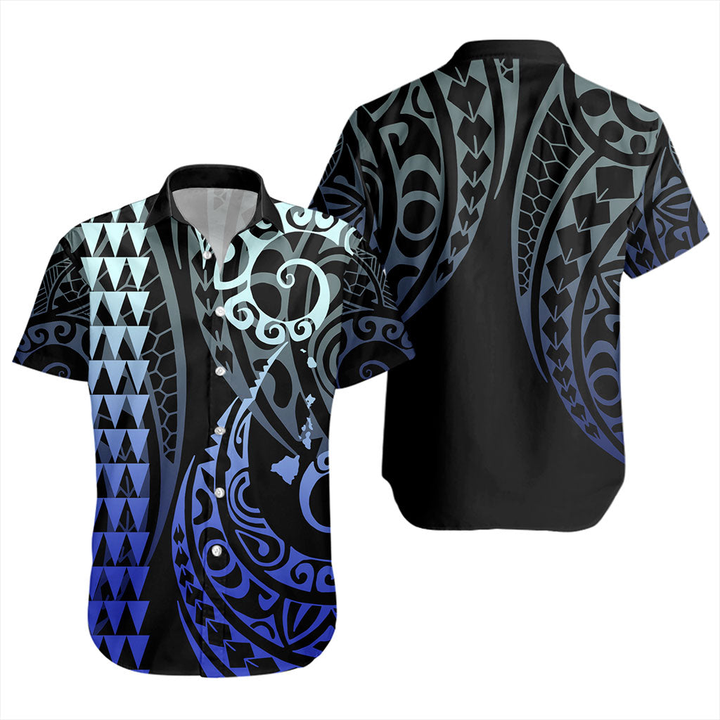Hawaii Short Sleeve Shirt Map Kakau Style