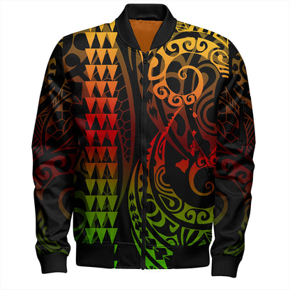 Hawaii Bomber Jacket Map Kakau Style