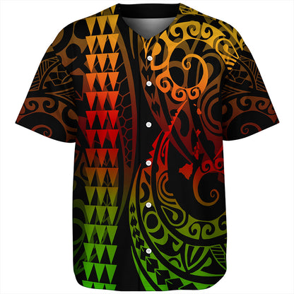 Hawaii Baseball Shirt Map Kakau Style