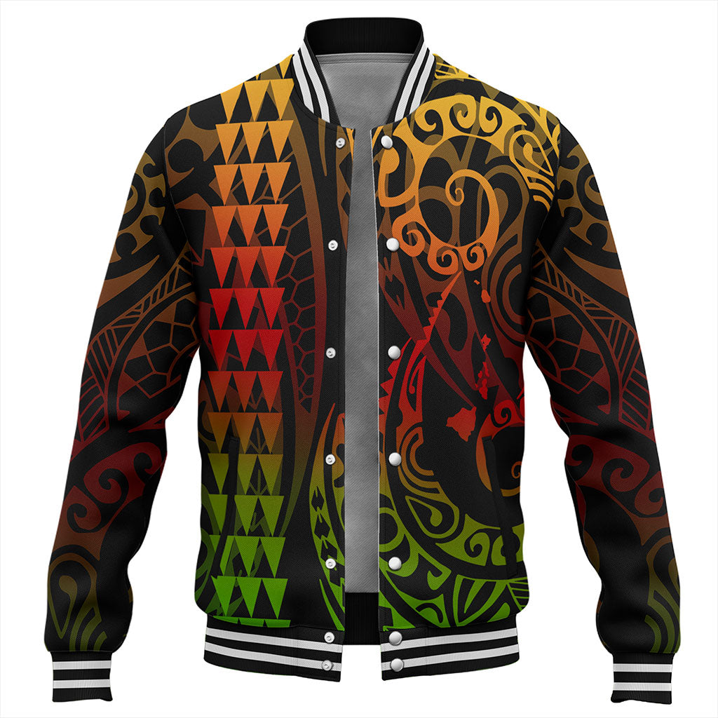 Hawaii Baseball Jacket Map Kakau Style